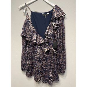 NEW Revolve x Chrissy Teigen Katsuya Velvet Wrap Floral Dress Size Large